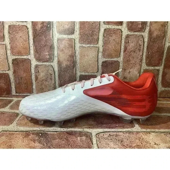 Under Armour Football Cleats Blur Lux Red White 3023190-600 Mens Size 14 - Picture 3 of 9